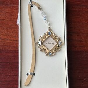 Elegant Ornate Jeweled Bookmark with 1" x 1" Photo Frame - NWT